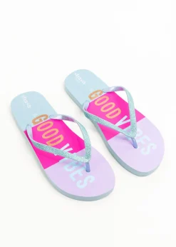 Flip flop good vibes glitter