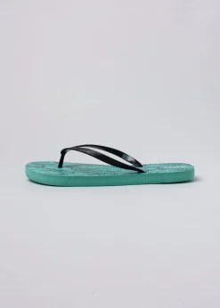Flip flop hoja tropical brillos