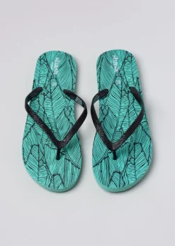 Flip flop hoja tropical brillos