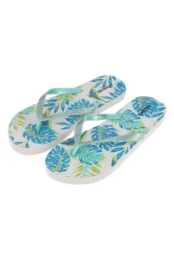Flip flop tiras brillos hojas