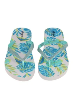 Flip flop tiras brillos hojas