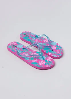 Flip flop tropical brillos correas