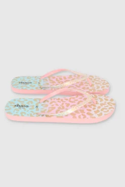 Flip Flops Animal Print Metálico