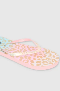 Flip Flops Animal Print Metálico