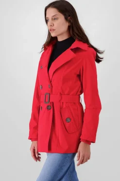 Gabardina monocolor botones cinturón