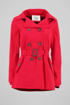 Gabardina monocolor botones cinturón