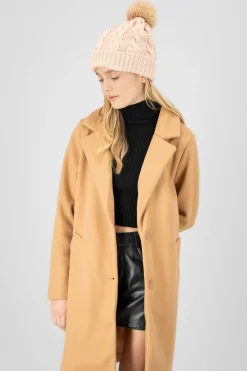 Gorro tejido trenzado pompón