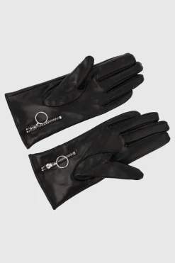 Guantes efecto piel cremallera