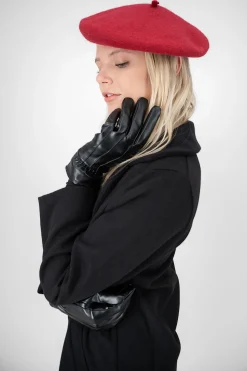 Guantes efecto piel monocolor