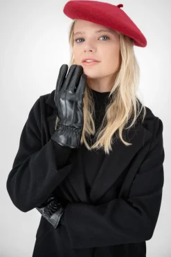 Guantes efecto piel monocolor