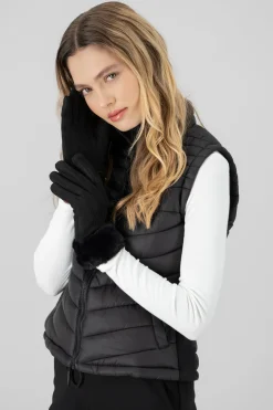 Guantes gamuza pinzas detalle peluche monocolor