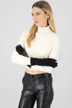 Guantes manga tejida