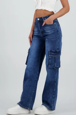 Jeans cargo 2 bolsas con fuelles