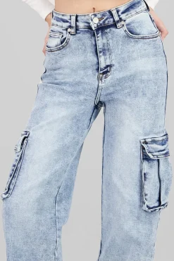 Jeans cargo 2 bolsas con fuelles