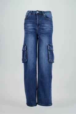 Jeans cargo 2 bolsas con fuelles