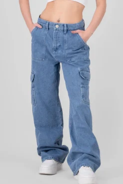 Jeans cargo 2 multibolsas