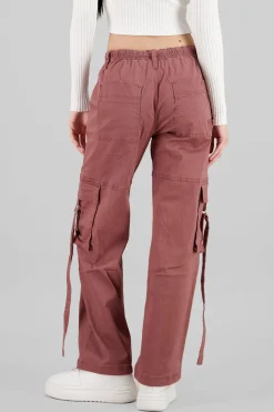 Jeans cargo dos bolsas tira