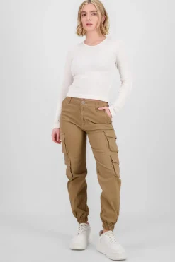 Jeans cargo monocolor