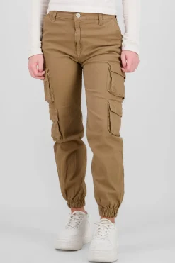 Jeans cargo monocolor
