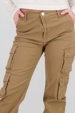 Jeans cargo monocolor