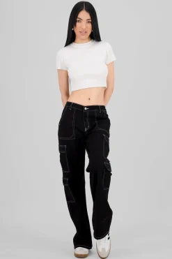 Jeans cargo pierna recta