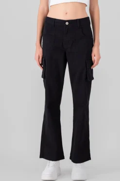 Jeans cargo straight monocolor