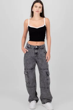 Jeans deslave bolsas cargo