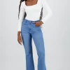 Jeans flare crop