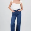 Jeans wide leg básico al corte