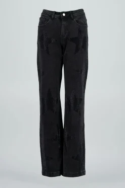Jeans wide leg estrellas