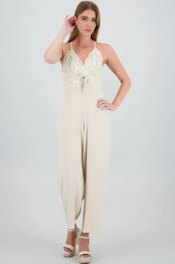 Jumpsuit corchet lino liso