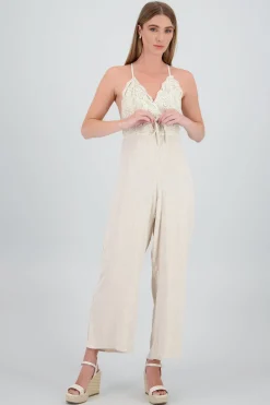 Jumpsuit corchet lino liso