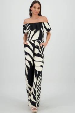 Jumpsuit off shoulder estampado