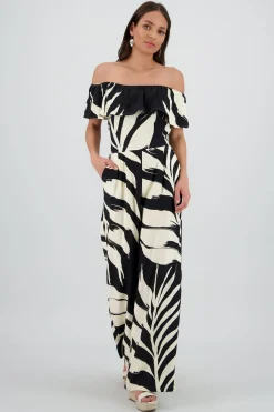 Jumpsuit off shoulder estampado