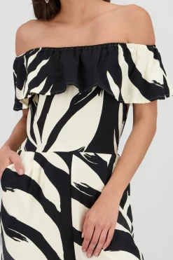 Jumpsuit off shoulder estampado