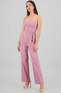 Jumpsuit strapless detalle cinturon