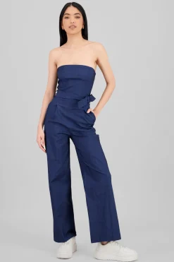 Jumpsuit strapless detalle cinturon
