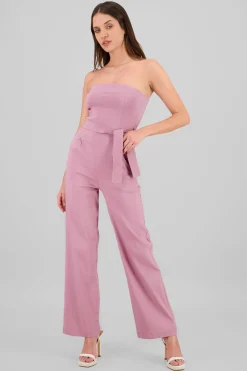 Jumpsuit strapless detalle cinturon