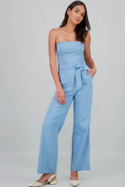 Jumpsuit strapless detalle cinturon