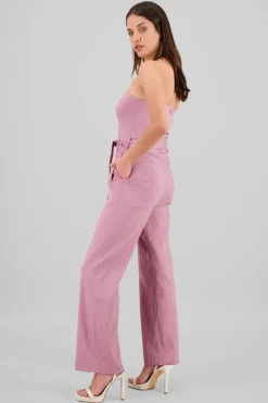 Jumpsuit strapless detalle cinturon