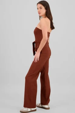 Jumpsuit strapless detalle cinturon