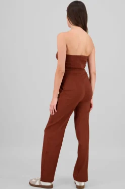 Jumpsuit strapless detalle cinturon