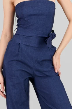 Jumpsuit strapless detalle cinturon