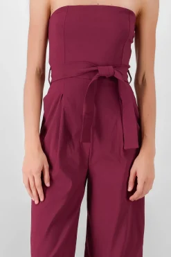 Jumpsuit strapless detalle cinturon