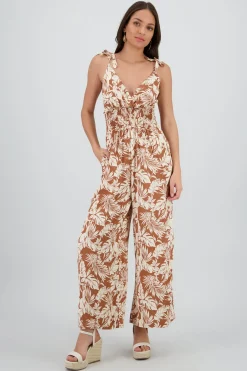 Jumpsuit tirantes amarre tropical