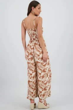 Jumpsuit tirantes amarre tropical