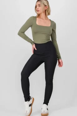 Leggings con peluche lisos