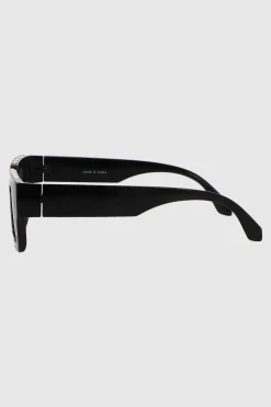 Lente wayfarer ancho traslucido