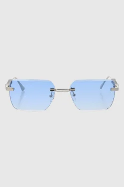 Lentes rectangulo rimless metal