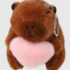 Llavero peluche capibara corazón